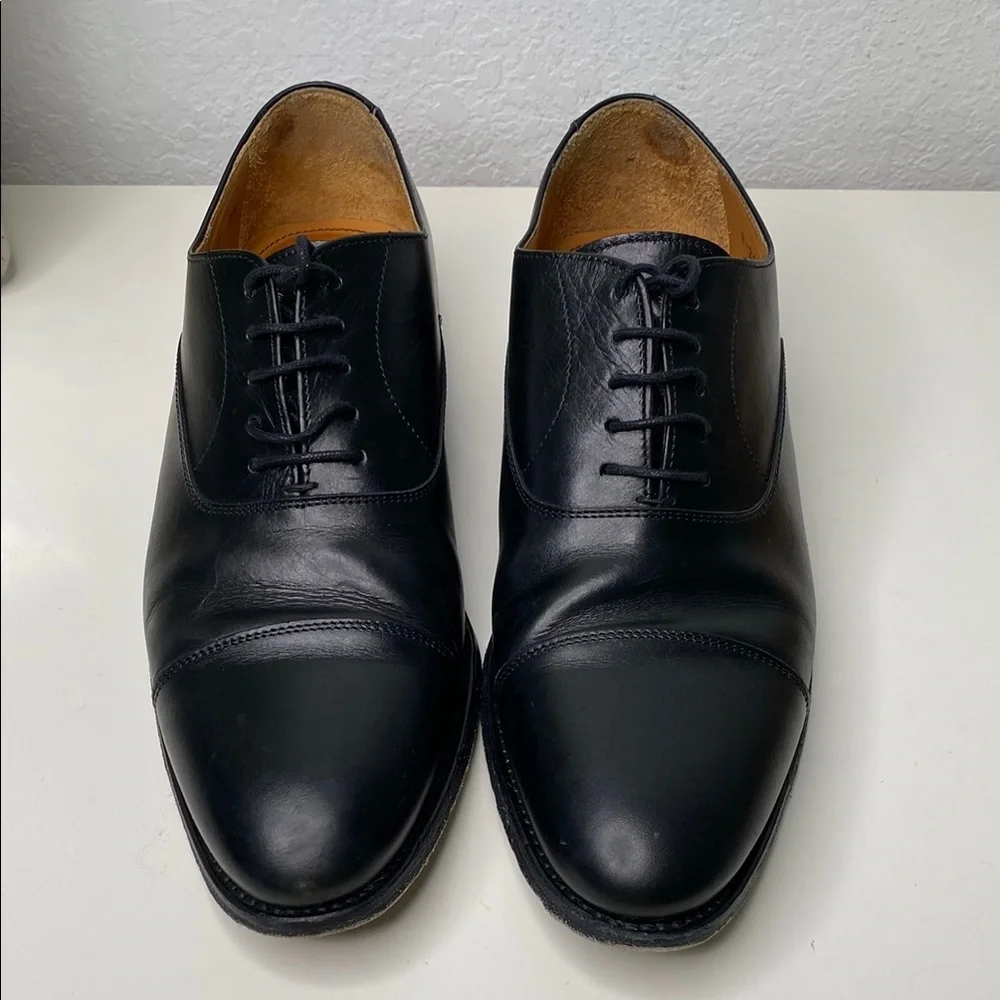 Sebago Cap Toe Oxford Lace Up Dress Shoe Black Leather‎ Size 8.5